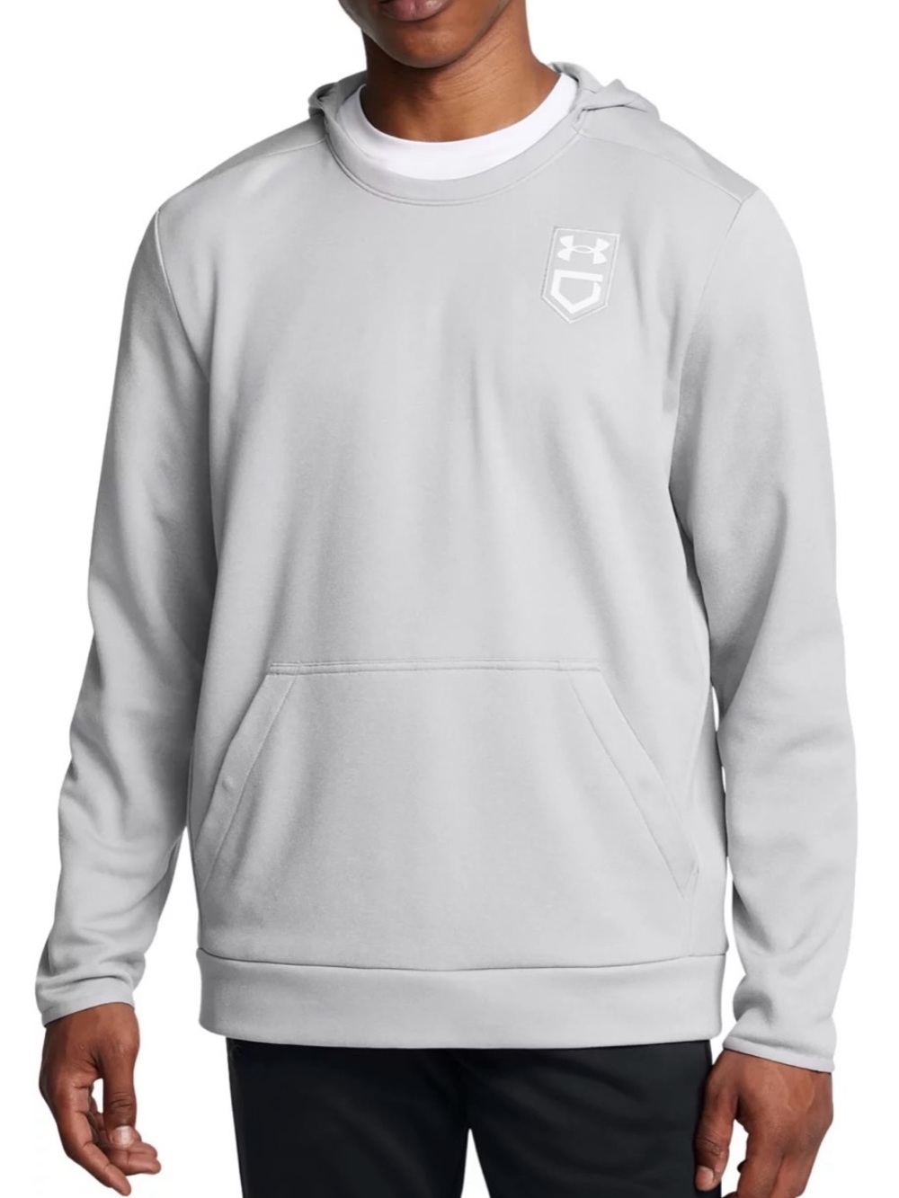 Under Armour Light Gray Performance Hoodie with Front Pocket